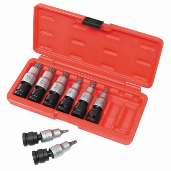 UNIVERSAL JOINT SOCKET SET (1/2” SQ. DR.) METRIC HEX 5-17MM 8 PC.